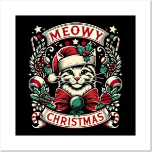 Meowy Christmas - vintage Posters and Art